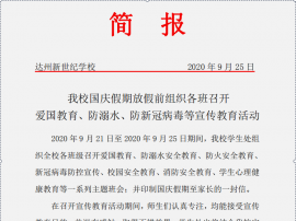 愛國(guó)教育、防溺水、防新冠病毒等宣傳教育活動(dòng)